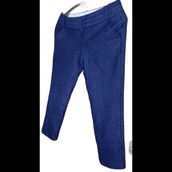 Ann Taylor LOFT Marisa Wool Pants Low Rise Lined Trousers Women Petite 0 0P Blue - Picture 11 of 11